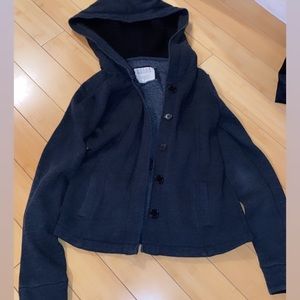 Dark gray button down winter jacket